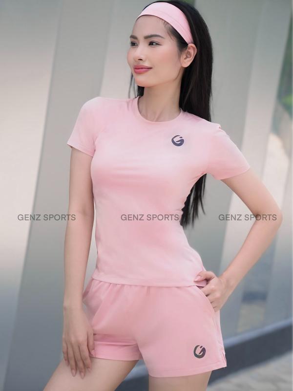 Set bộ đồ thể thao GENZ SPORTS đơn giản tập pickle ball gym,yoga,chạy bộ... Áo vs quần 2 lớp