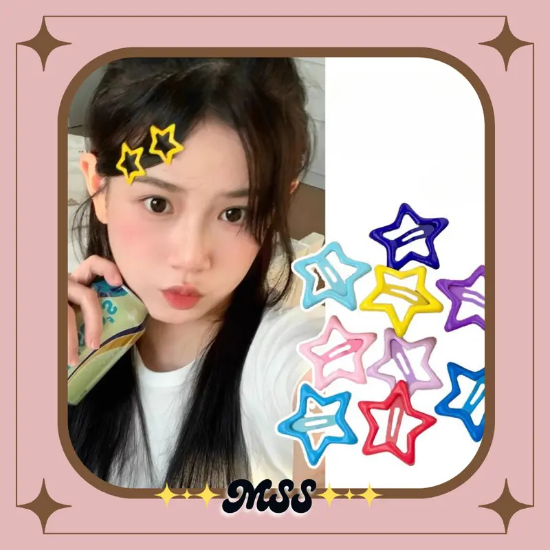 MSS-(COD)Jepit Rambut Bentuk Bintang Hair Clips Bintang Aksesoris Rambut Wanita Pin Rambut Bintang Warna Warni (BELI LOKAL) 0