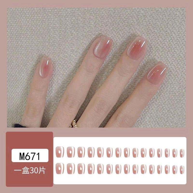  Mã M125_ Nail Box mắt mèo xinh đẹp bộ có 30 móng tay giả dành cho Nữ + được kèm phụ kiện keo dán 