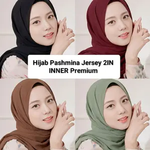 Hijab Instan Pashmina Inner Nutup Leher Jersey Premium /   Pashmina Inner Oval Jersey 2IN Inner Hijab Instan