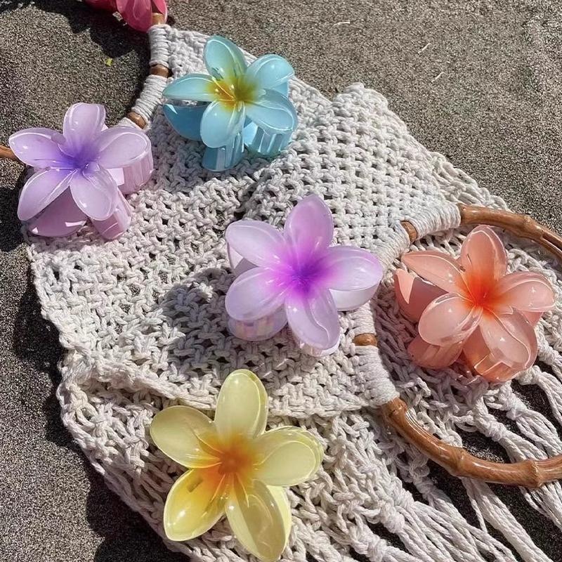 Product Introduction of Egg Flower Clamping Clip for Women, 2024 New Retro Colorful Flower Clip, Large Back of Head Shark Clip 12