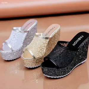 Fashion - wsandal wedges selop glamor tinggi 7cm | Hot Item