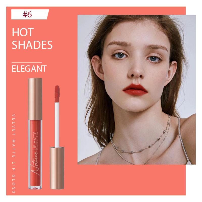 Product Introduction of Hot selling matte lip gloss that does not stick to cups, waterproof and not easily fade velvet lip gloss 0
