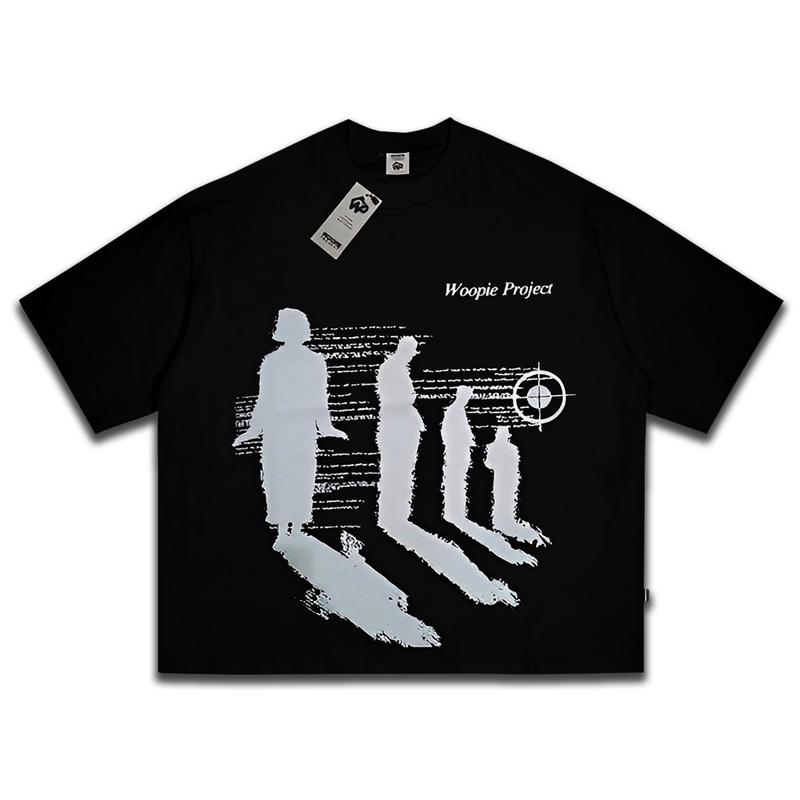 Baju Skena Unisex Woopie Project Boxy Fit Kaos Distro Pria Wanita Oversize Biru Vintage T-shirt Keren Katun 20s 200gsm Lembut Sablon Platisol Printing 3