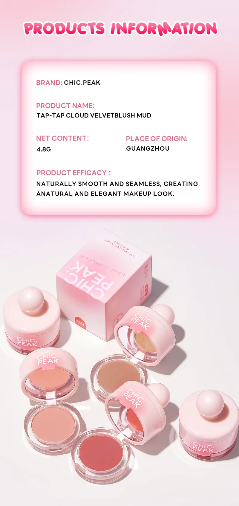 Product Introduction of [2nd Item ₱99 Only!] ICE LERSKIN&CHIC.PEAK TAP-TAP Cloud Velvet Blush Mud | Airy Soft Matte Powdery Blush | Long-Lasting, Waterproof | Natural Glow | Cloud Texture|Smooth & Blendable | Perfect for Korean Look | Everyday Makeup 11