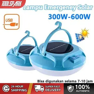 2026 NEW Lampu Emergency UFO Surya Lampu Gantung 600W Lampu Gantung LED Solar Panel Camping Lamp
