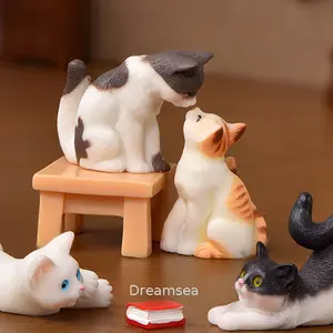 【DR】Pajangan Bentuk Kucing Belajar Miniatur Mini Dekorasi Rumah Gift Hiasan Study Cat Lucu