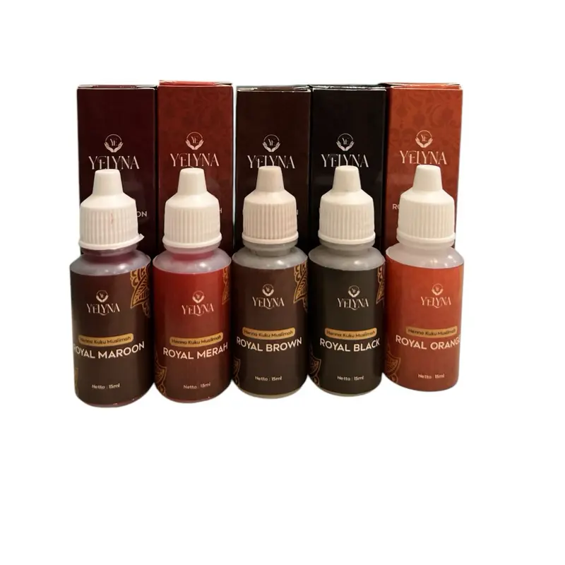 YELYNA HENNA KUKU 15ml / YELYNA INAI KUKU MUSLIMAH SAH SHOLAT/PACAR KUKU YELYNA 15ml