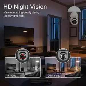 Bulb Surveillance Camera Night Vision Wireless 360� Wifi IP PTZ Outdoor Camera Indoor Security Monitor Wifi Camera Smart Securit - Only Camera
