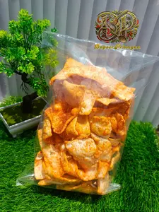 cemilan krupuk kripik slondok pedas dan tidak pedas 120gr 250gr 500gr