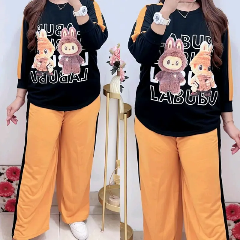 1231 SETELAN PP LIST DUA WANITA/SETELAN BAHAN BABYTERRY WANITA/ONE SET LD 120 0
