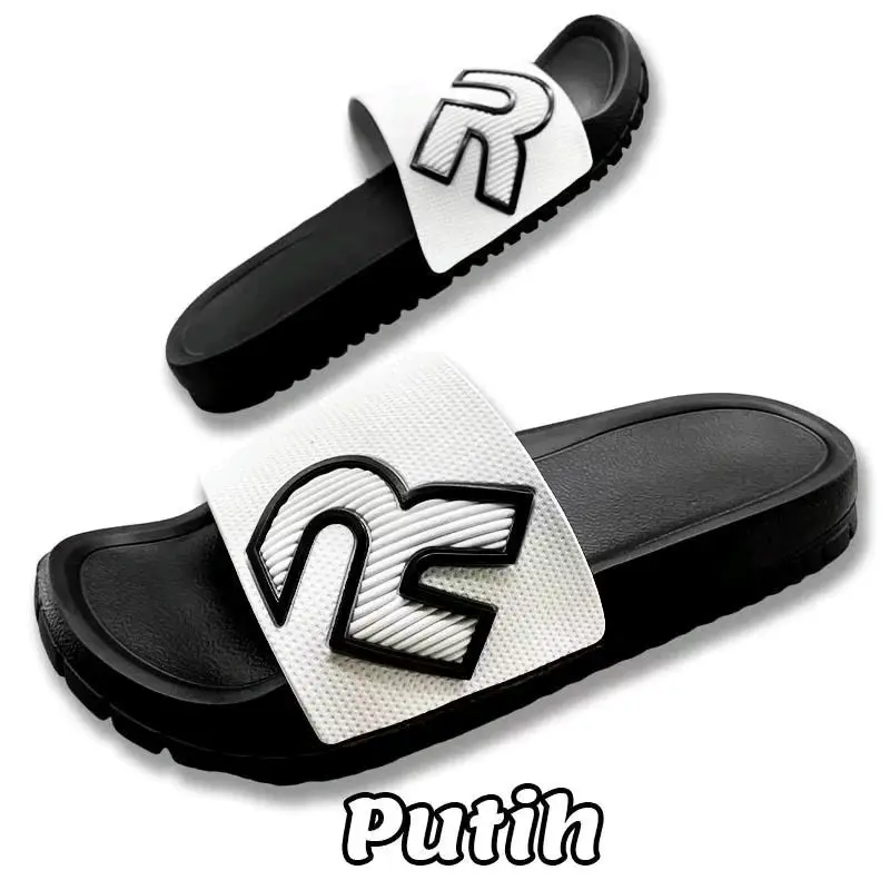 Sendal Pria Selop Hengrun 8015 - Desain Modern, Bahan EVA Phylon, Ukuran 39-44, Hitam - Shoes, Karet Sandal Putih