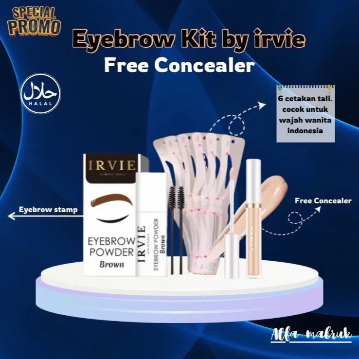 3in1 Eyebrow irvie BPOM Cetakan alis tali Free Concealer 4