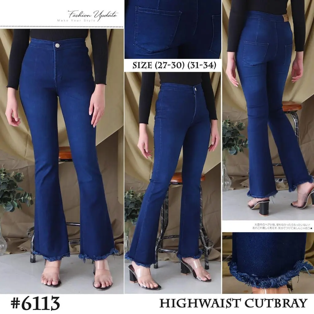 SNAB - HW CUTBRAY DHEA NAVY BLUE RAWIS celana jeans