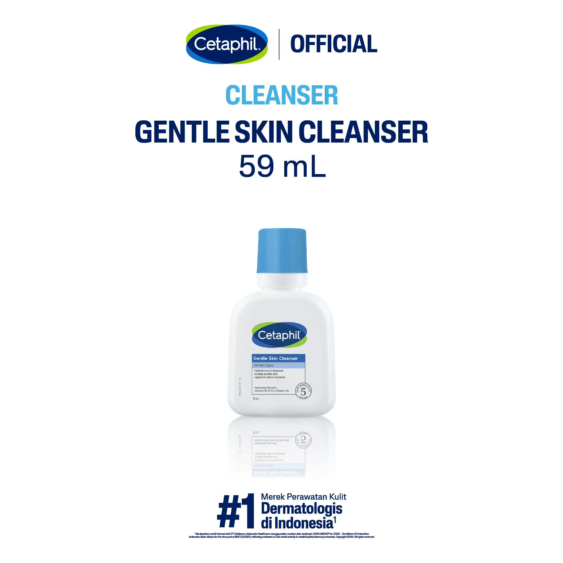 Cetaphil Gentle Skin Cleanser 59ml dengan Niacinamide, Glycerin dan Panthenol Sabun Pembersih Muka Untuk Segala Jenis Kulit