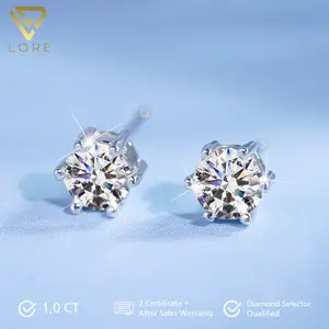 Lore Jewellery - Anting Moissanite Lapis Emas 18K  - Simply Elegant Moissanite Earrings 0.5 CT /  1.0 CT