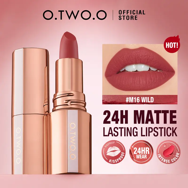 【TD】O.TWO.O 2-Piece Long-lasting (Need to Wait For Drying)Velvety Mist Texture Lock-in Makeup Technology Misty Kiss Lock Color Matte Lipstick 1