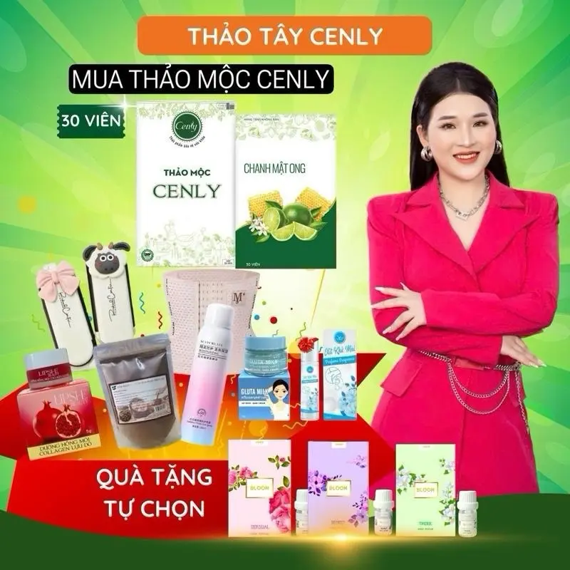 [QUÀ TỰ CHỌN ] Trà Linh Chi cenly - Thảo mộc Cenly 30viên + QUÀ TỰ CHỌN ( xịt chống nắng, nịt bụng, bột than cafe, nước hoa vkín....) + 1phiếu cào may mắn + CẨM NANG CENLY / viên thảo mộc hỗ trợ làm đẹp Thảo Tây Cenly