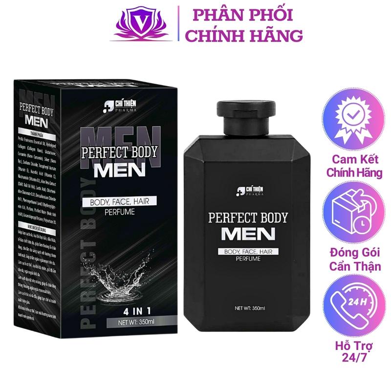 Sữa Tắm Gội Nam 4 in 1 Perfect Body Men Chính Hãng 350ml Hương Nước Hoa Thơm Lâu Tắm Gội Đầu Rửa Mặt Vệ Sinh Vùng Kín Dưỡng Thể