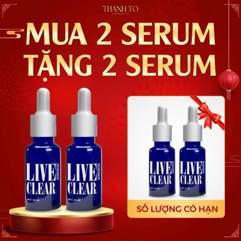 Khuyến Mãi [2 tặng 2] Serum Nách Live Clear| Thanh Tô Cosmetic - Khử Mùi Hôi Nách, Ngăn Giảm Mồ Hôi, Tạo Hương Thơm Sang Trọng Khô Thoáng cho Nách Tay Chân