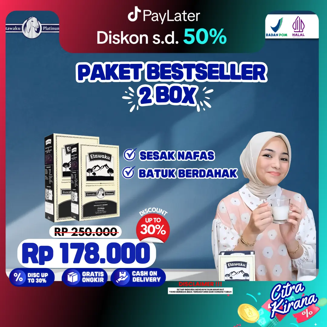 Susu Etawaku Original 2 Box| 200 gram | BPOM HALAL | Distributor resmi Etawaku [Bisa COD] Milk Bubuk Kambing