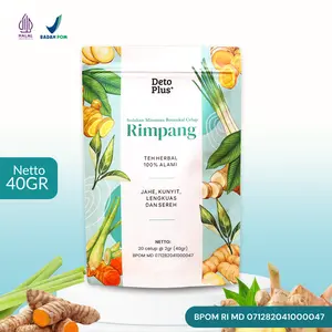[BPOM] 1 Teh Rimpang Detoplus ala JSR - Teh Celup Herbal Instan Minuman Rempah Alami Jahe Kunyit Lengkuas Sereh - BPOM Halal & Original Herbal Tea