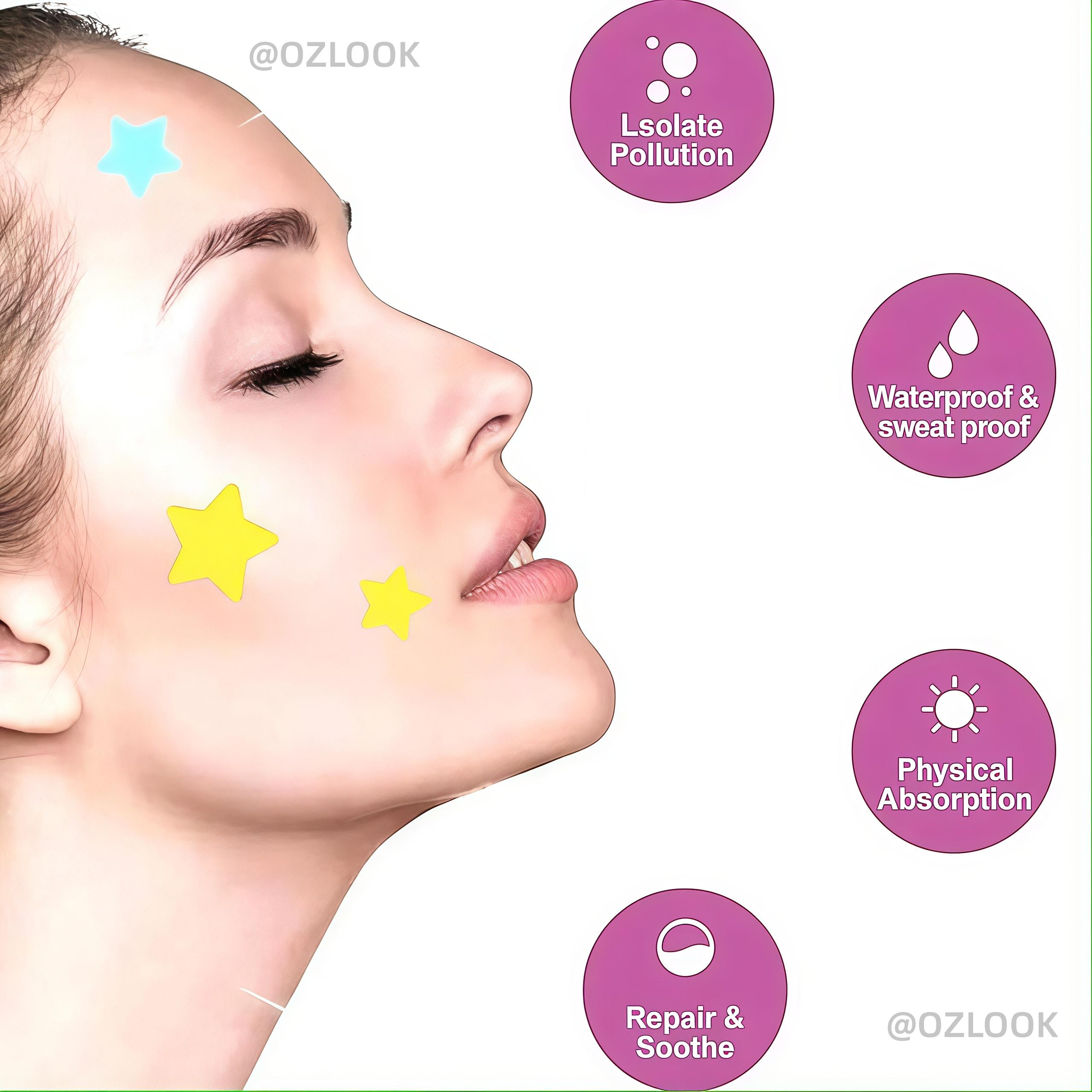 Jerawat Karakter Lucu Isi 160 Pcs Acne Pimple Patch Mengobati Mengangkat Isi Jerawat Dengan Desain Bintang Warna-warni