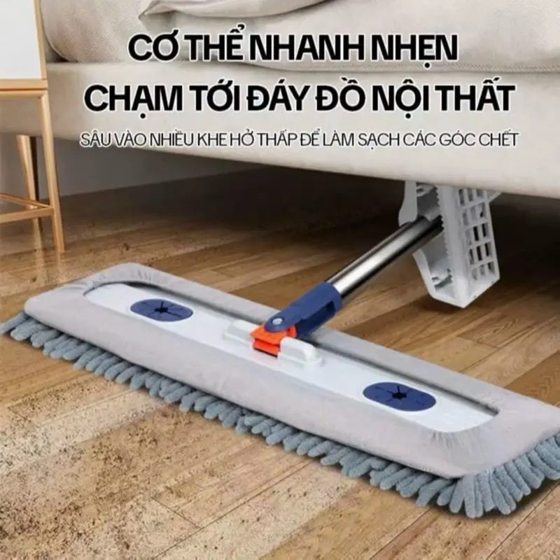 (1 Chổi + 2 Bông Lau) Cây Lau Nhà San Hô TT79 45x12CM Xoay 360 Độ Tặng Kèm 2 Miếng Lau 7