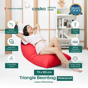 CASHA Bean Bag Triangle Waterproof - 75×125 Furniture Cafe Sofa Asli