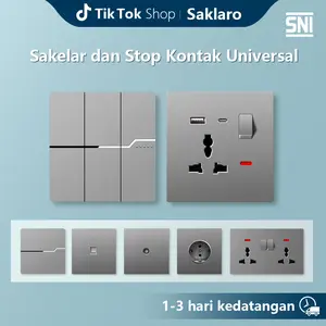Saklar Lampu Dinding Tipe 86 Modern Universal Soket Colokan dengan Sakelar On Off Gaya Mewah Ringan Penjualan Panas cetekan listrik lampurumah minimalis broco aesthetic Hotel Rumah