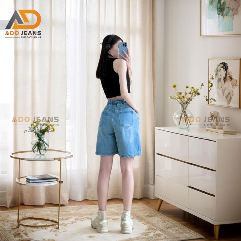 Product Introduction of Quần ngố Jean lưng chun dây thắt, lưng thun co giãn có bigsize  (mã SJ111) Nữ Pants Women 18