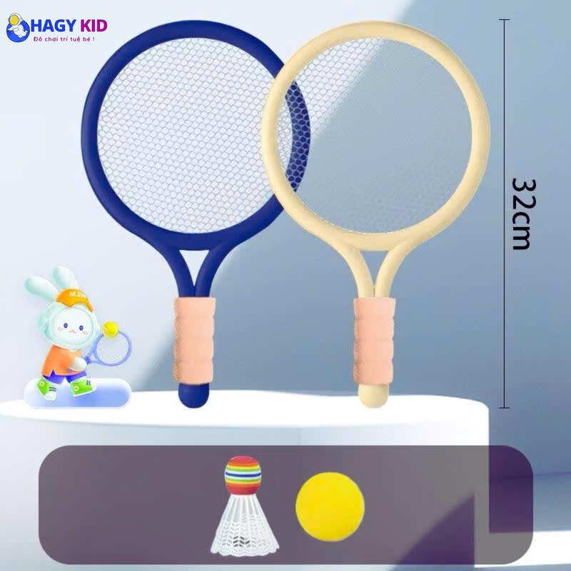 Bộ Vợt Cầu Lông Đồ Chơi Ngoài Trời Cho Bé Tặng Kèm 1 Quả Bóng Tennis Và 1 Cầu Lông Hagykid