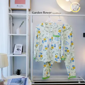 JESHHOUSE Piyama Set PP / Lengan Panjang Mewah Kekinian Cotton Milky Lembut Nyaman Halus Tidur Wanita