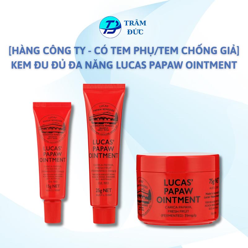  Lucas Papaw's Ointment Kem Dưỡng Đu Đủ 25G Chiết Xuất Đu Đủ Tươi Từ Úc Giúp Dưỡng Môi Giảm Khô Nứt 