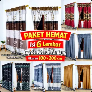 PROMO 6 LEMBAR GORDEN PINTU ATAU JENDELA MODEL SERUT UK 100X200 CM