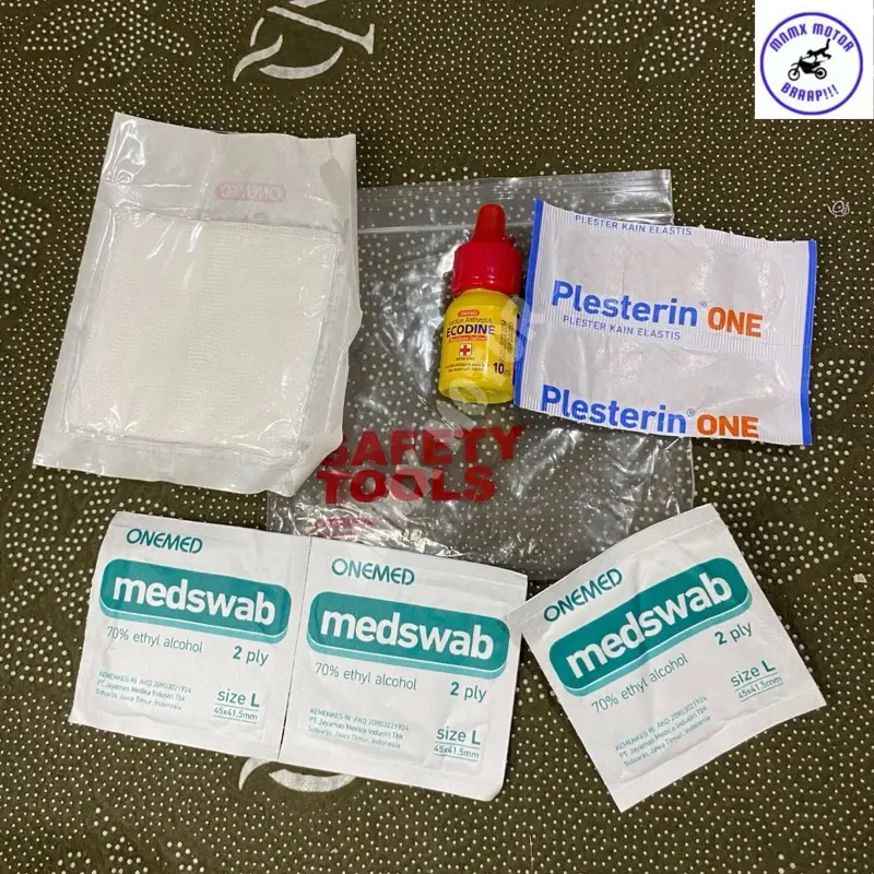 PAKETAN ANTISEPTIK ECODINE 10ML / ANTISEPTIK OBAT LUKA / BETADINE P3K Lengkap OneMed First Aid / Obat Pertolongan Pertama 3