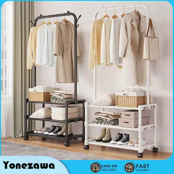 Giá Treo Đồ Treo Quần Áo Kèm 1-3 Ngăn Tầng Để Đồ Giày Dép  Thông Minh Tiện Dụng Cho Hộ Gia Đình