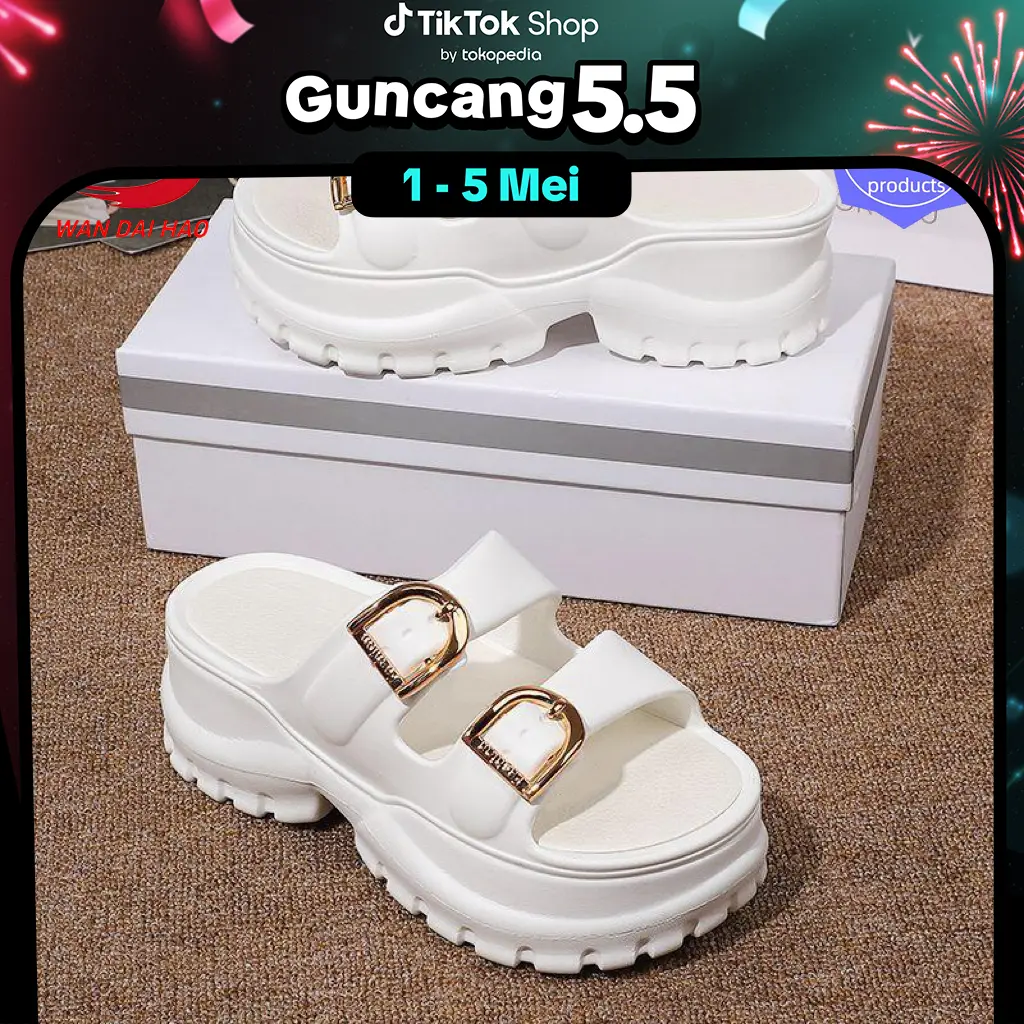 Wan Dai Hao Sandal Wanita Kekinian Tinggi Sandal Fuji Wanita Wedges Korea Sandal Jelly Wanita Shoes Sandal Wanita Sendal Cewek