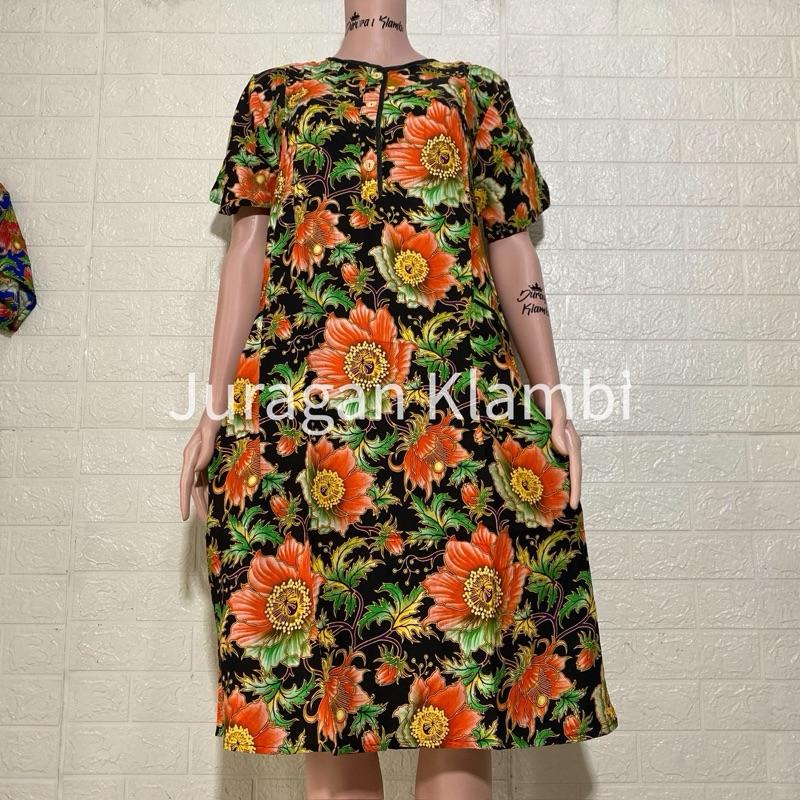 Daster Kencana Ungu 36 Label Merah LD 100 Busui Saku Dua  Cantik Kancing Menyusui Dress Tidur Wanita Nyaman Santai Simple 4