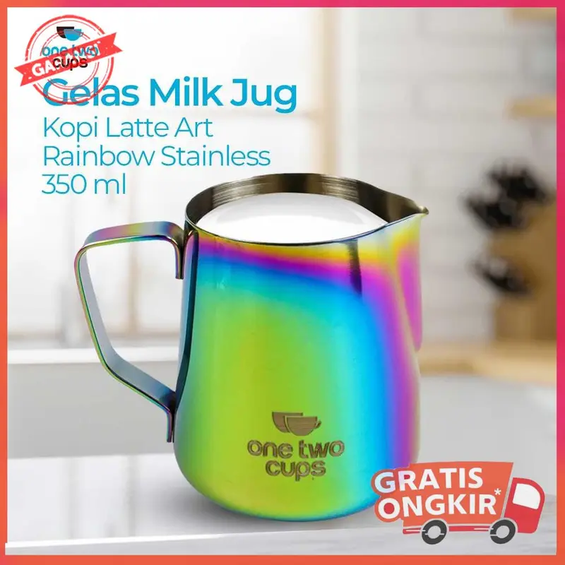 Gelas Milk Jug Kopi Latte Art Rainbow Stainless - 10084 0