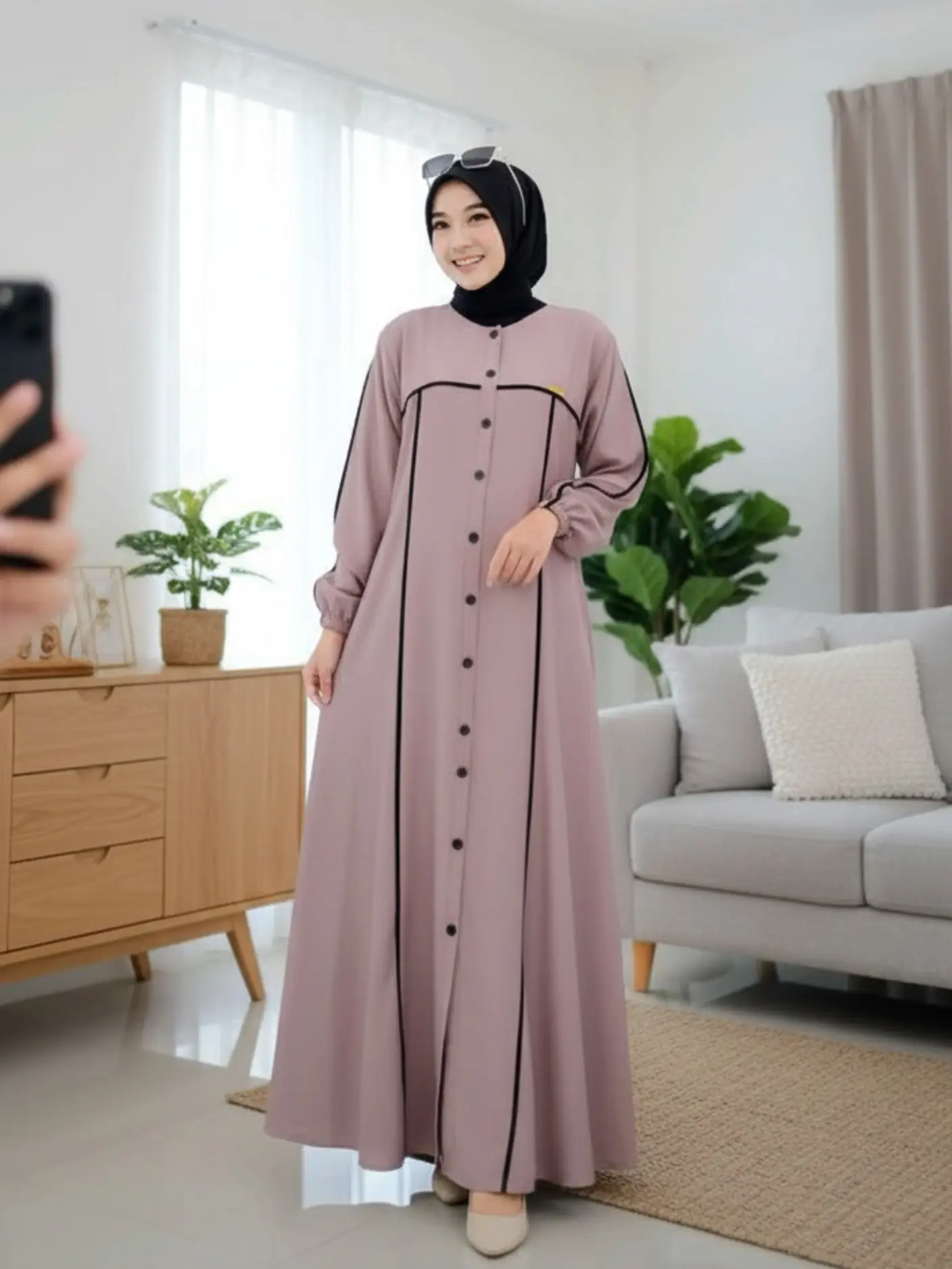 Gamis Shelina Dress Wanita Terbaru Airflow Crinkle mesir