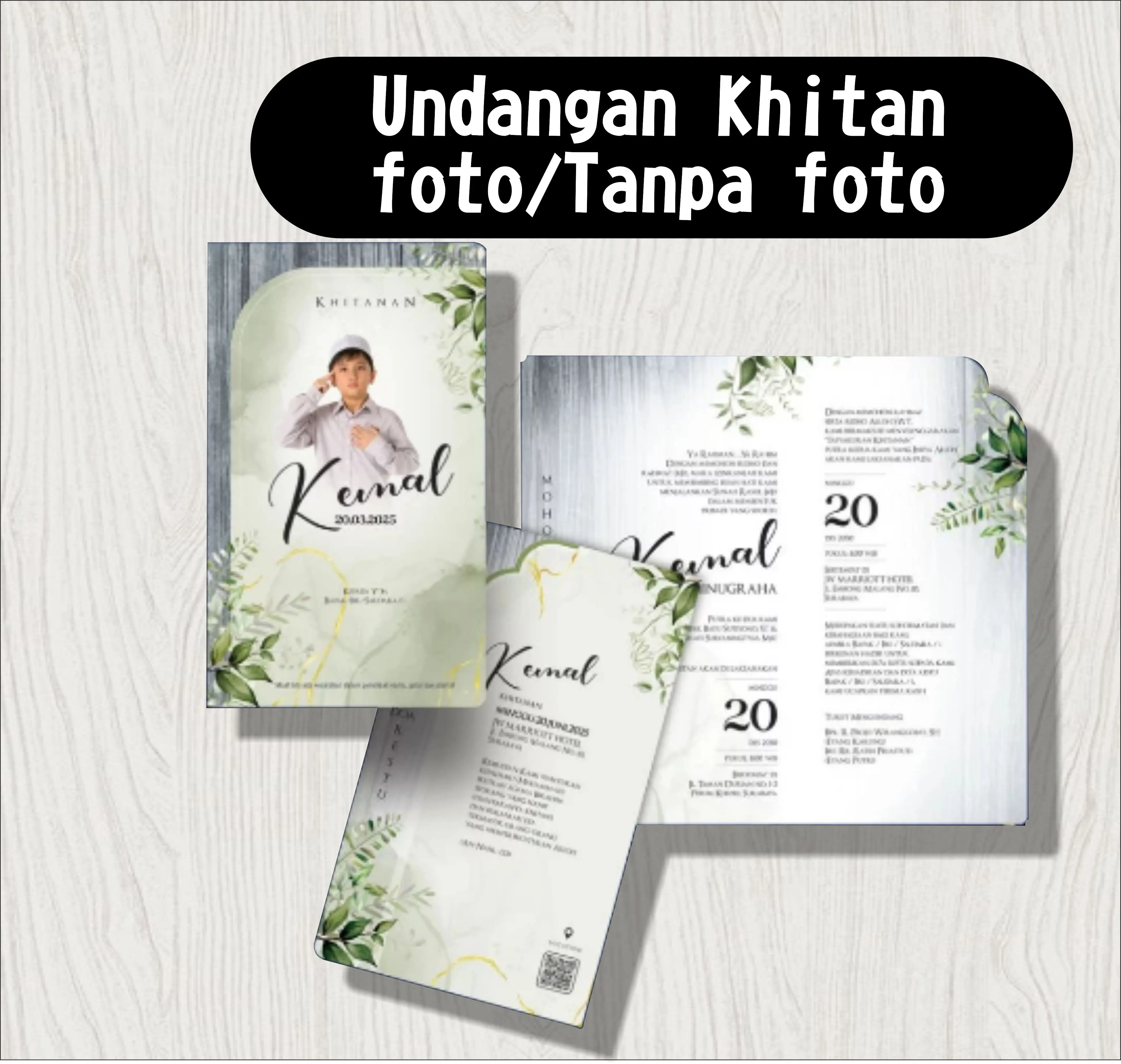 Undangan Khitanan Surat Undangan Sunat khitan Anak murah berkualitas Kertas Plastik vintage