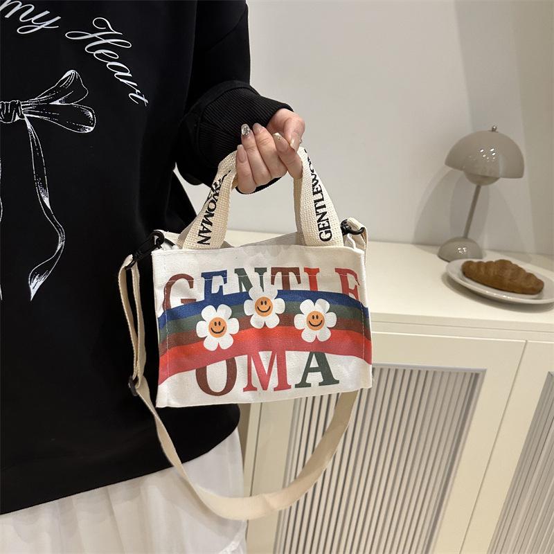 Product Introduction of Canvas bag 2024 new underarm support student class commuting bag versatile shoulder bag handbag 7