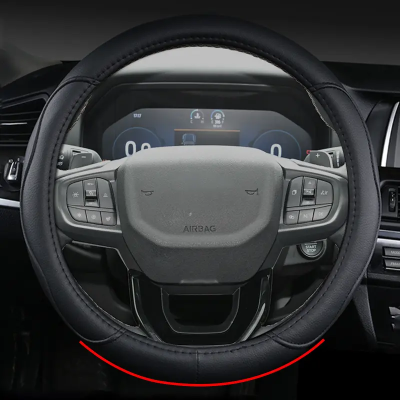 O Type Car Steering Wheel Cover Wrap For Ford Ranger 2018 2019 2020 2021 2022 2023 2024