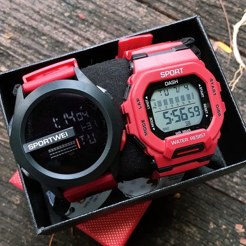 Đồng Hồ Kỹ Thuật Số Chronograph Chính Hãng Cho Nam, Mua 1 Tặng 1, Chống Nước, Miễn Phí Vận Chuyển, Đồng Hồ Thể Thao Đa Năng LED, Thích Hợp Cho Nam 8