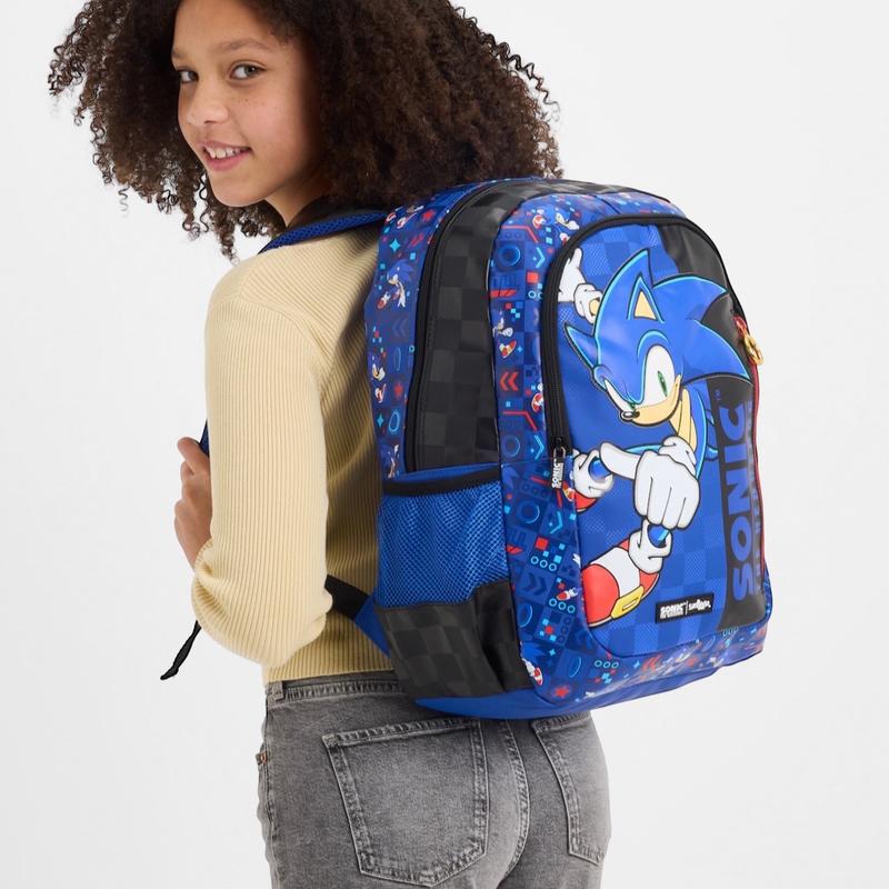 Tas Ransel Anak Sekolah SD Smgle Sonic Classic Backpack Blue - Polyester PU, Muat Laptop 15 Inch 2