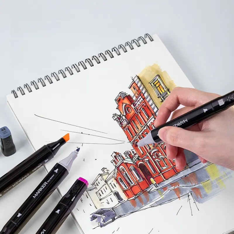 Deli Spidol Sketsa Profesional / Sketch Marker 168 Warna Dual Tip HM902 4