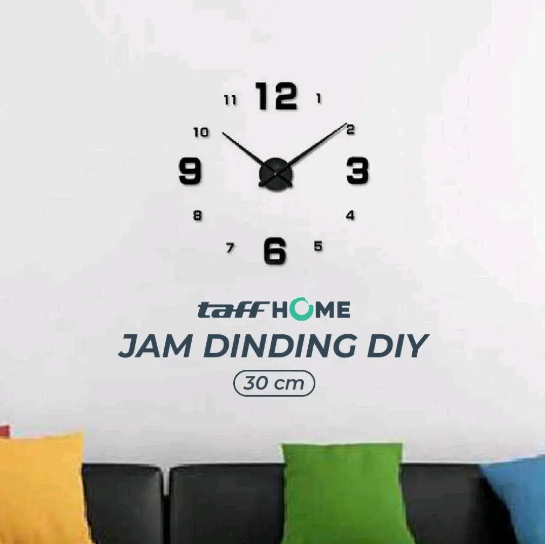 TaffHome Jam Dinding Besar DIY Giant Wall Clock Sangtai 30cm Mesin