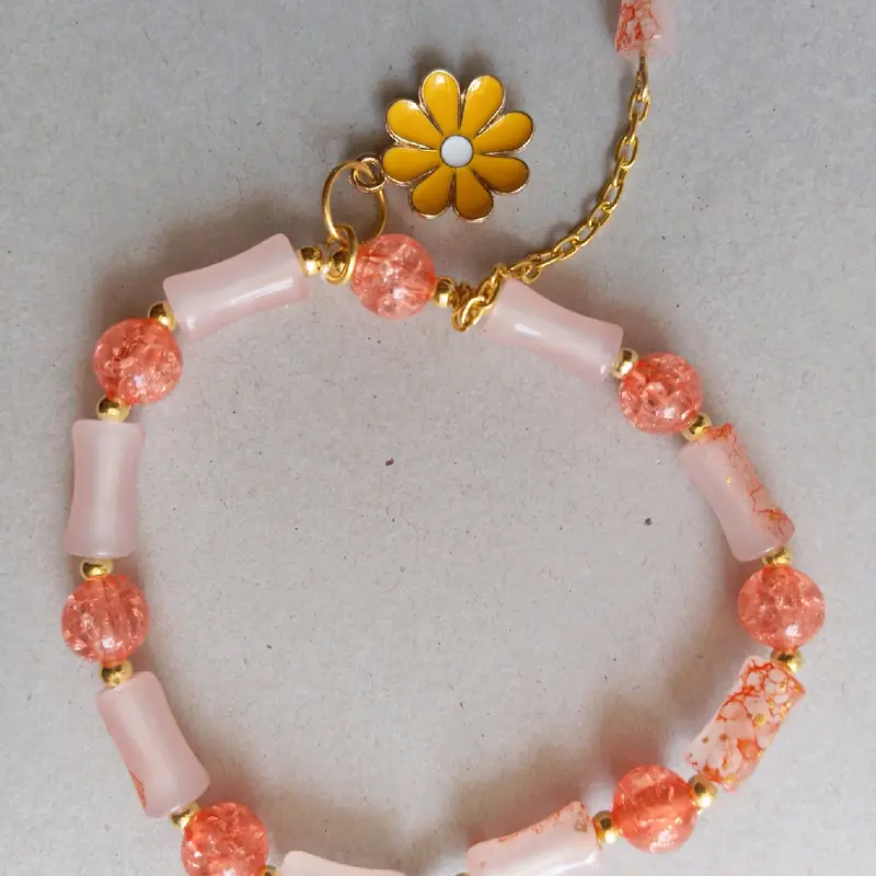 Gelang Wanita Manik-Manik Bambu Aksesoris Fashion 0