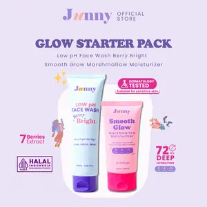 JUNNY - (Glow Starter Pack) Smooth Glow Marshmallow Moisturizer 40 ml +  Low PH Face Wash Berry Bright 100 ml
